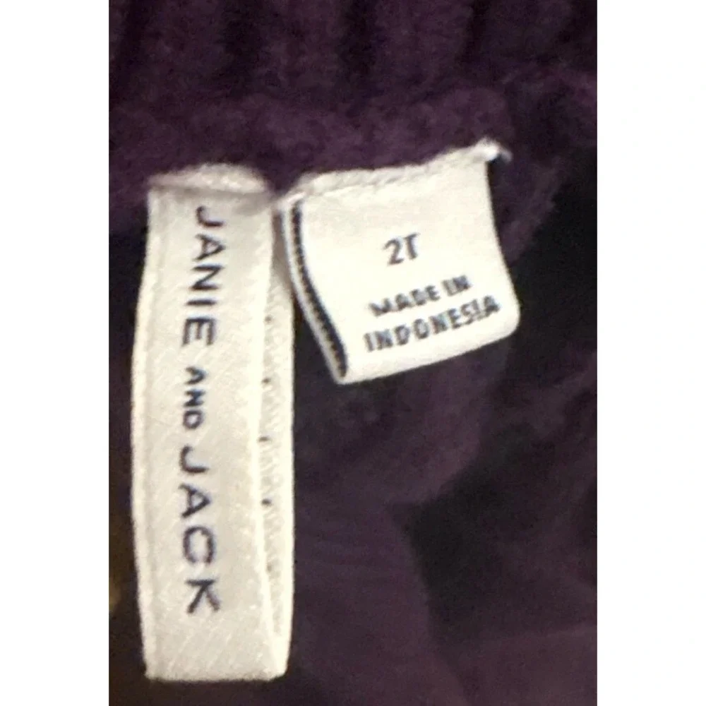 Janie and Jack Girls Purple Cable Knit Poncho Cape Satin Bows Ruffle‎ Collar 2T